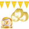 Folat - Feestartikelen pakket - 50 jaar getrouwd - vlaggetjes/ballonnen/bord - Feestpakketten