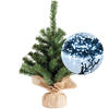 Mini kerstboom 45 cm - met kerstverlichting helder wit 300 cm - 40 leds - Kunstkerstboom