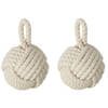 Boltze deurstopper knoop - 2x - 1.5 kilo - creme witA - jute - 23 x 15 cm - Deurstoppers