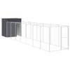 The Living Store Hondenhok met Verlengde Ren - 165 x 863 x 181 cm - Gegalvaniseerd Staal