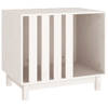 The Living Store Hondenhok Grenenhouten - Hondenbed - 70 x 50 x 62 cm - Wit