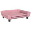 The Living Store Hondenbank Fluweel - Roze - 70x48x22 cm - 50 kg draagvermogen