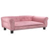 The Living Store Hondenbed - Roze Fluweel - 95 x 55 x 30 cm - Schuimvulling