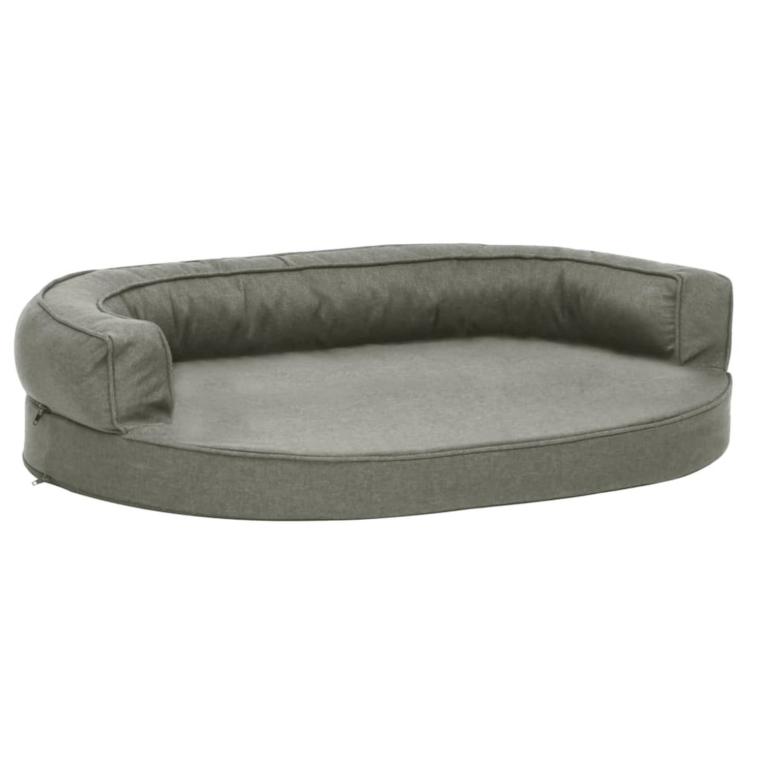 The Living Store Hondenbed ergonomisch linnen-look 75x53 cm grijs - Dierenkussen
