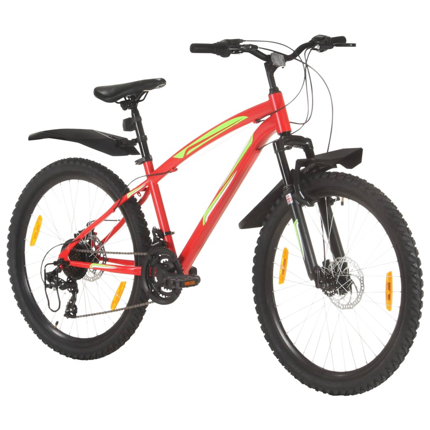 The Living Store Mountainbike - 26 inch - Rood - Stalen frame - Verende voorvork - Aluminium velgen - 21-versnellingen