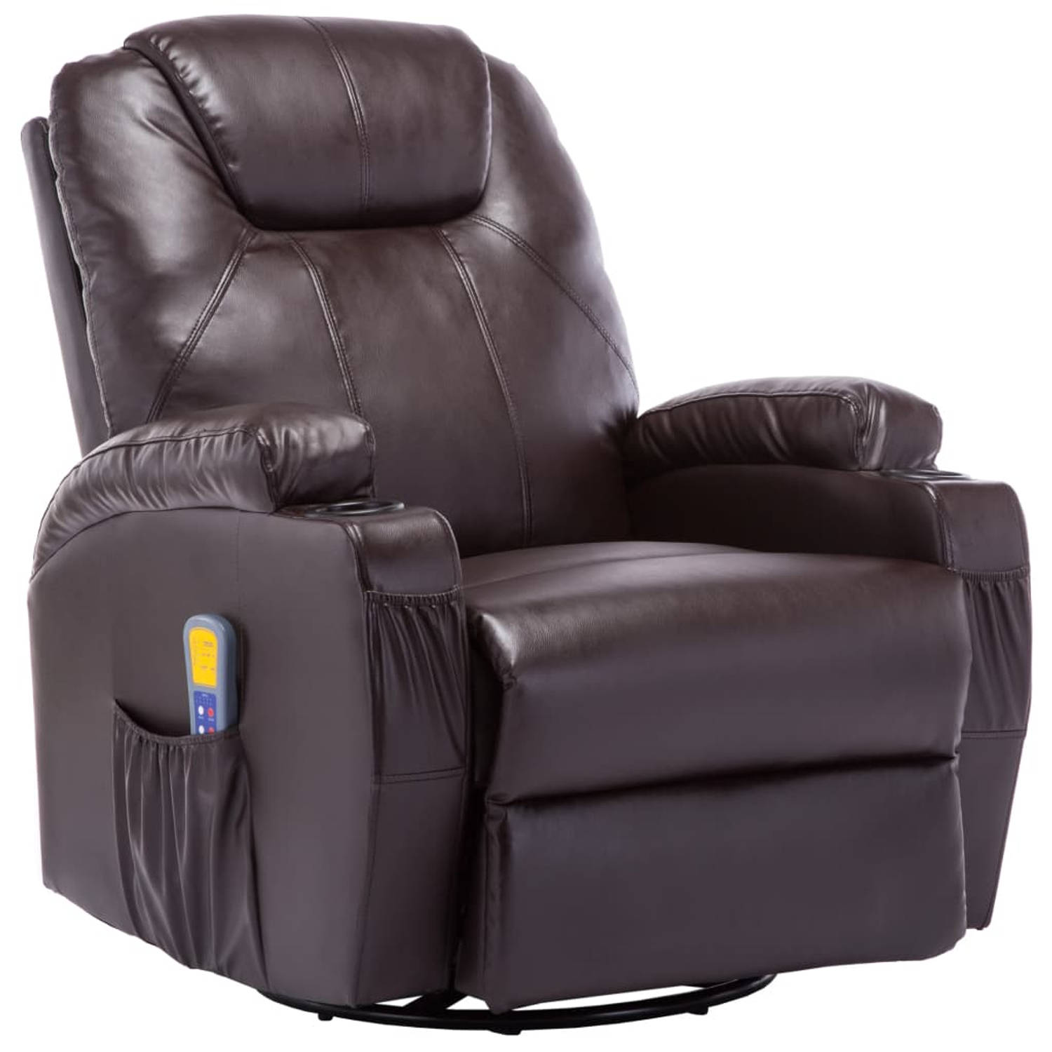 The Living Store Elektrische schommelstoel - bruin - 80x95x100cm - met massage en verwarming