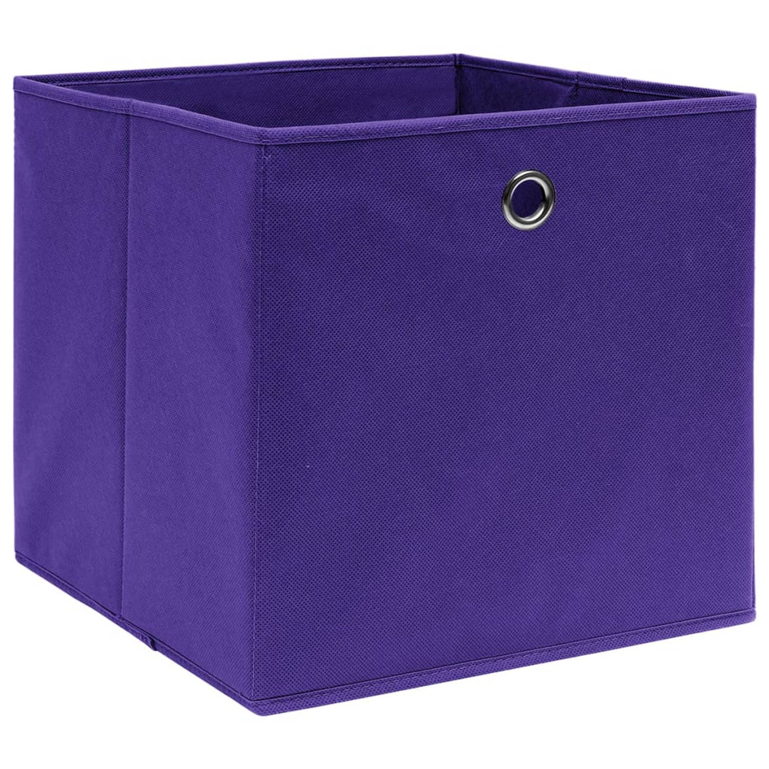 The Living Store Opbergboxen 4 st 28x28x28 cm nonwoven stof paars - Opberger