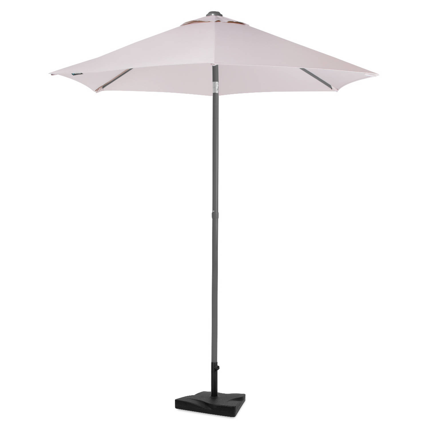VONROC Premium Parasol Torbole – Ø200cm - Duurzame stokparasol – combi set incl. parasolvoet van 20 kg - UV werend doek - Beige – Incl. beschermhoes