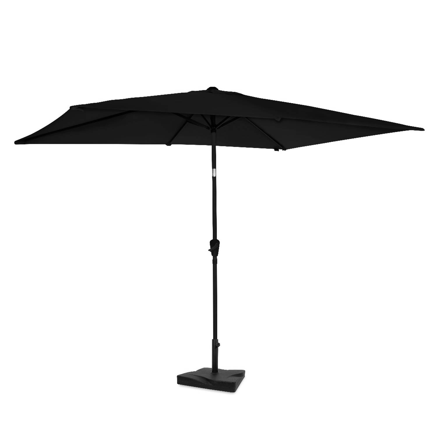 VONROC Premium Parasol Rapallo 200x300cm – Duurzame parasol - combi set incl. parasolvoet van 20 kg - Kantelbaar – UV werend doek - Antraciet/Zwart – Incl. beschermhoes