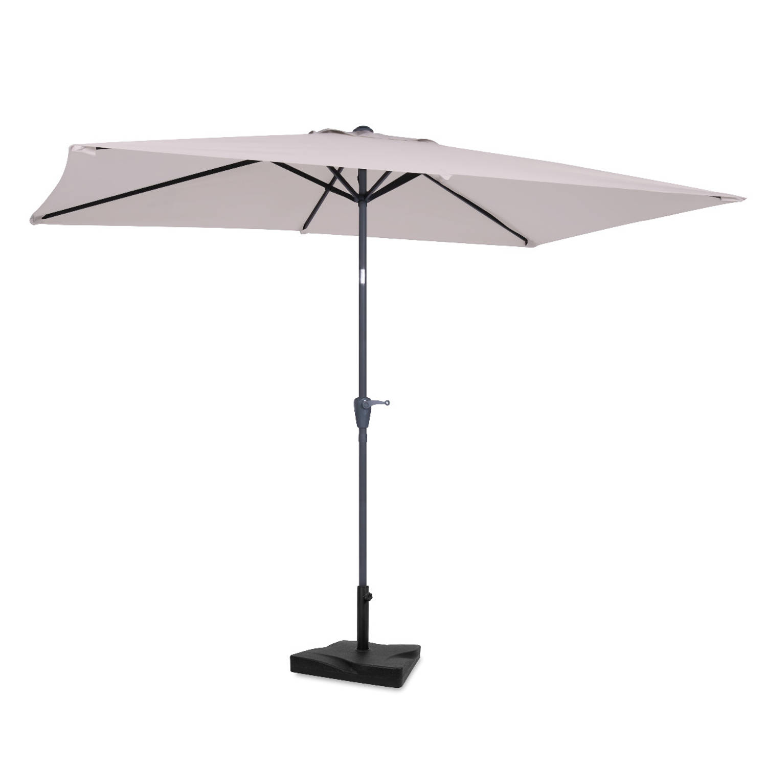VONROC Premium Parasol Rapallo 200x300cm – Duurzame parasol - combi set incl. parasolvoet van 20 kg - Kantelbaar – UV werend doek - beige – Incl. beschermhoes