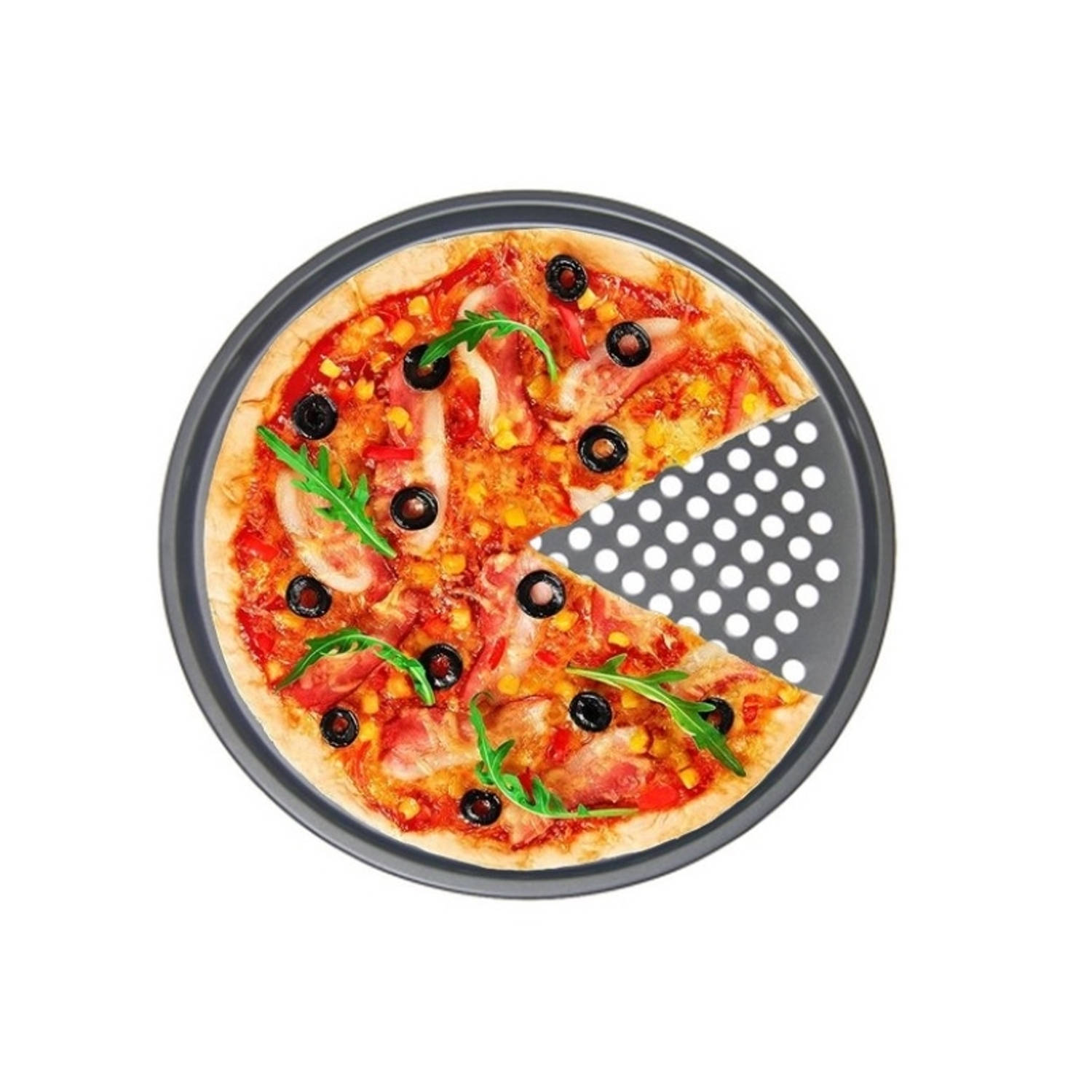 Vetta Pizzaplaat Ø38 5 CM Pizzavorm geperforeerd Keramische anti aanbaklaag