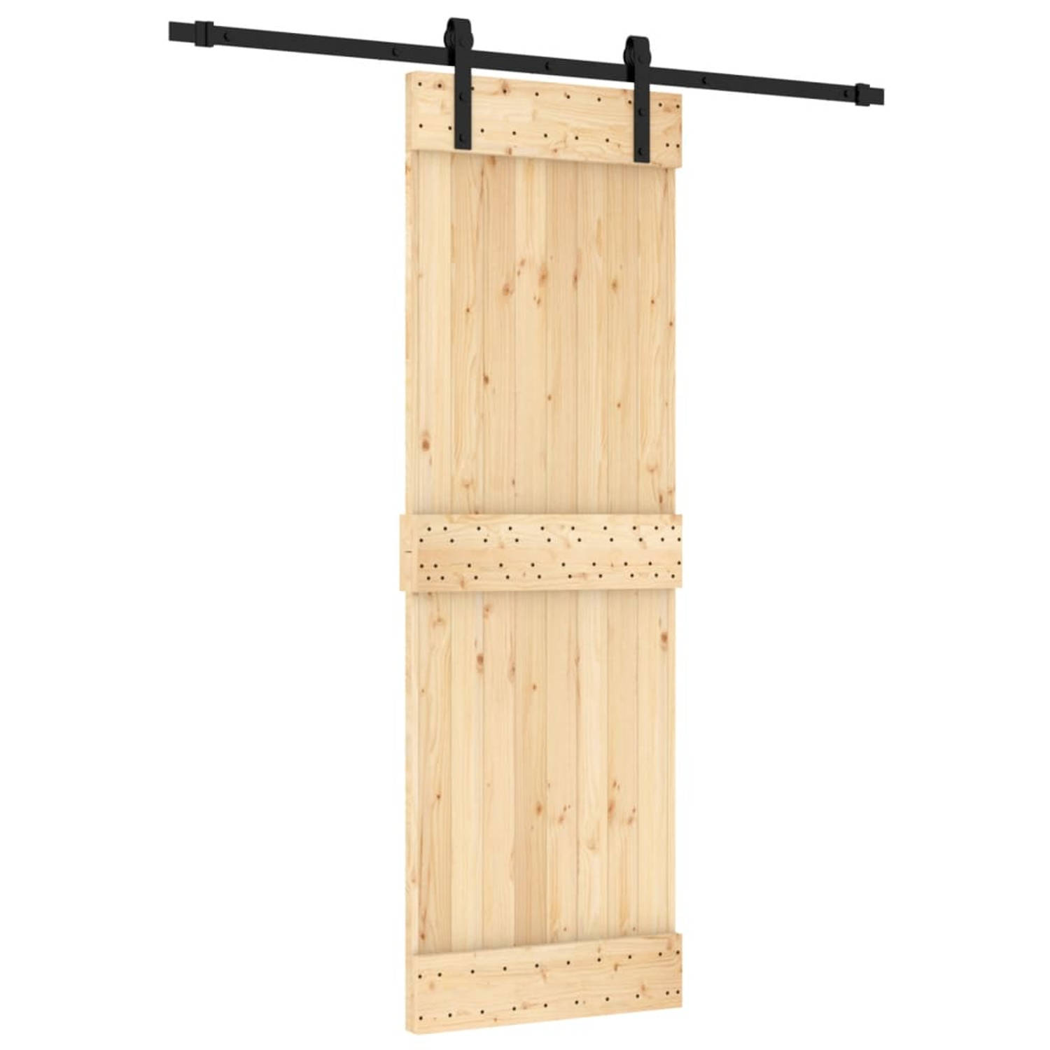 The Living Store Schuifdeur Massief Grenenhout - 70 x 3.6 x 210 cm - Stil - Stabiel