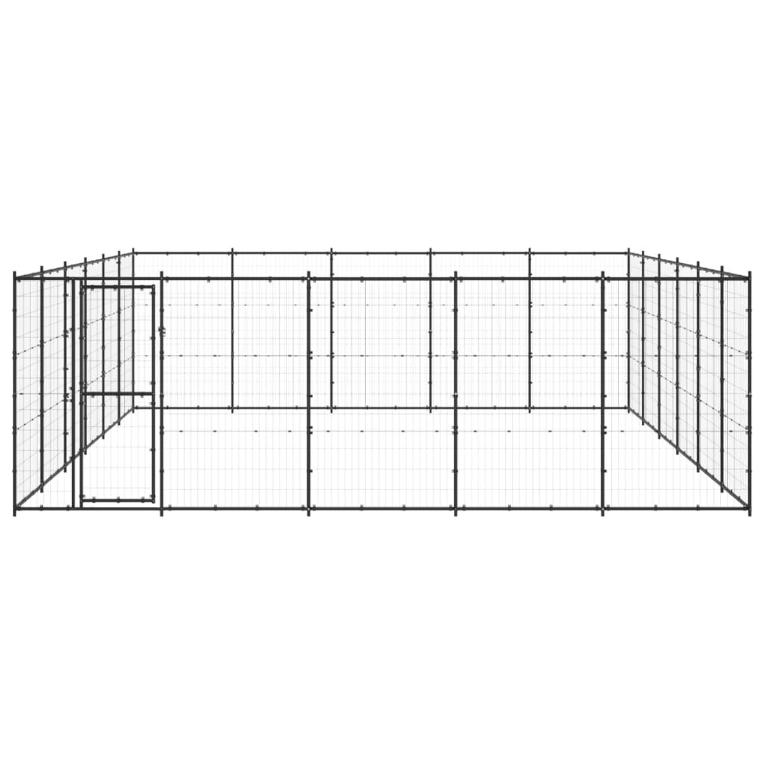 The Living Store Hondenkennel - Draadgaas - 550 x 660 x 180 cm - Zwart