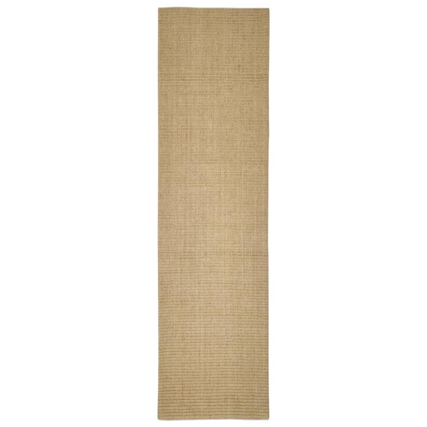 The Living Store sisal vloerkleed - 66 x 250 cm - Anti-slip - Duurzaam - Geschikt voor binnen - 100% sisal