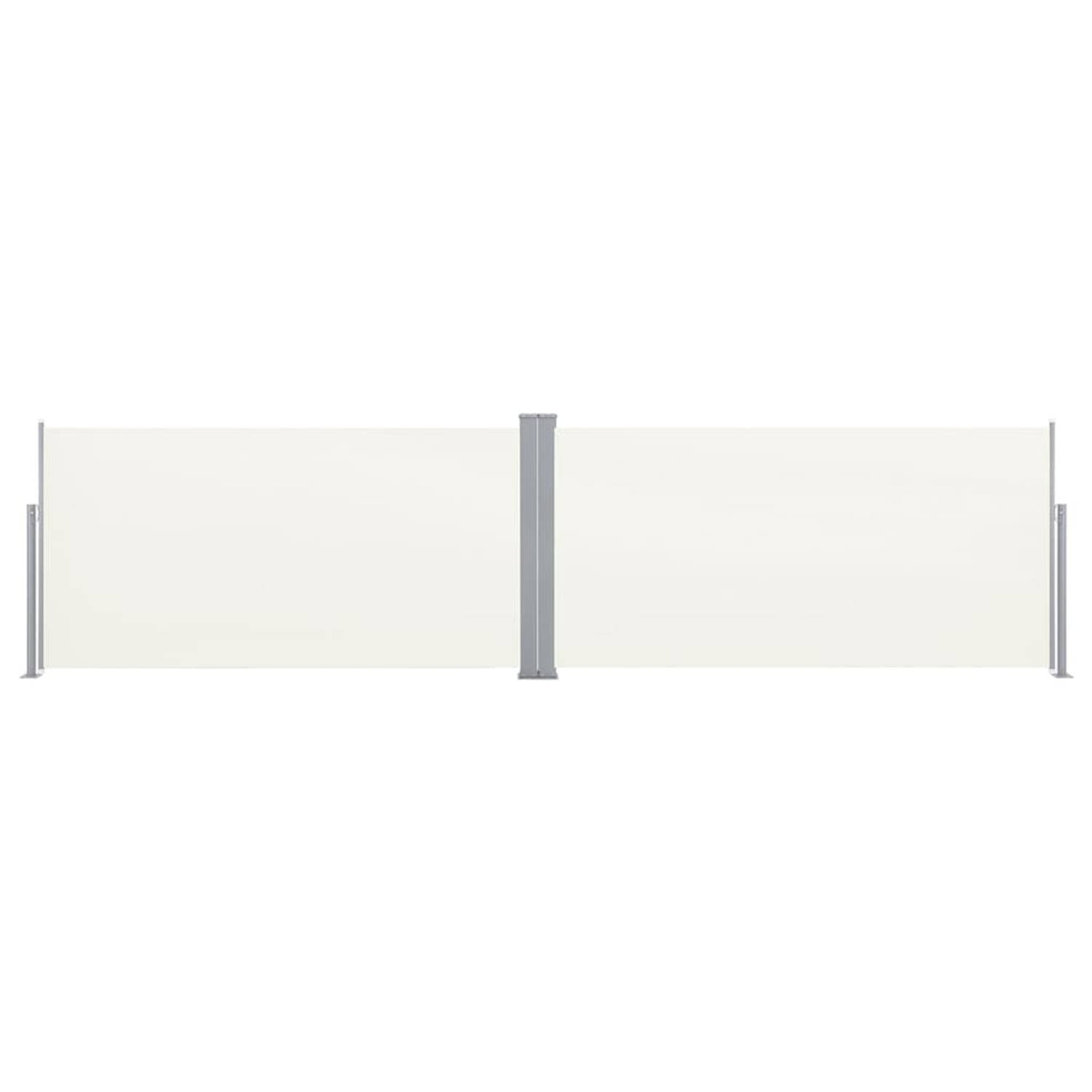 The Living Store Zonne- en windscherm - 160 x (0-600) cm - UV-bestendig - Uittrekbaar - Crème