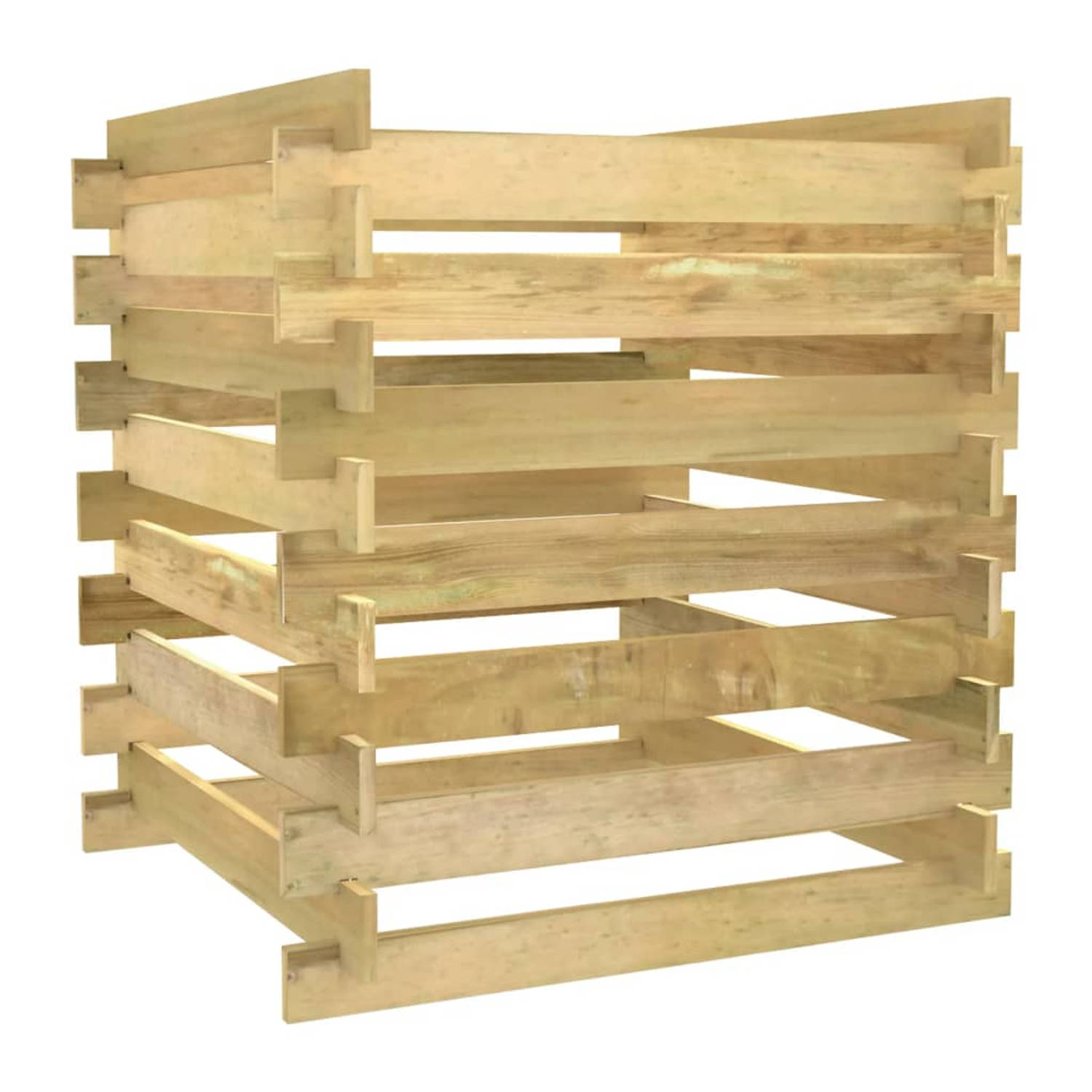 The Living Store Tuincompostbak - Massief grenenhout - 90x90x90 cm - Corrosiebestendig