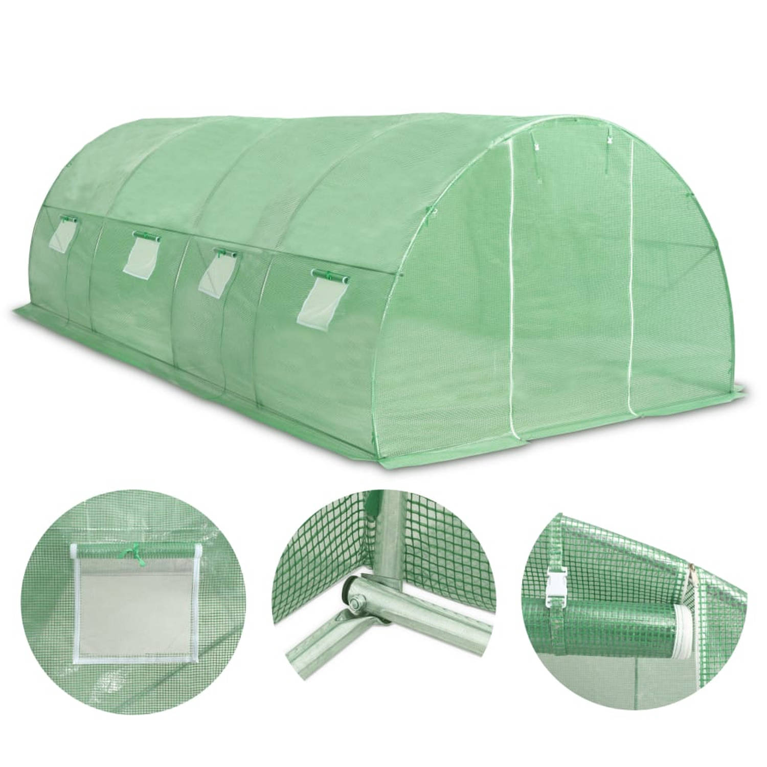 The Living Store Kas Pro-600x300x200 cm - PE-mesh stof - Groen - 140 g/m²