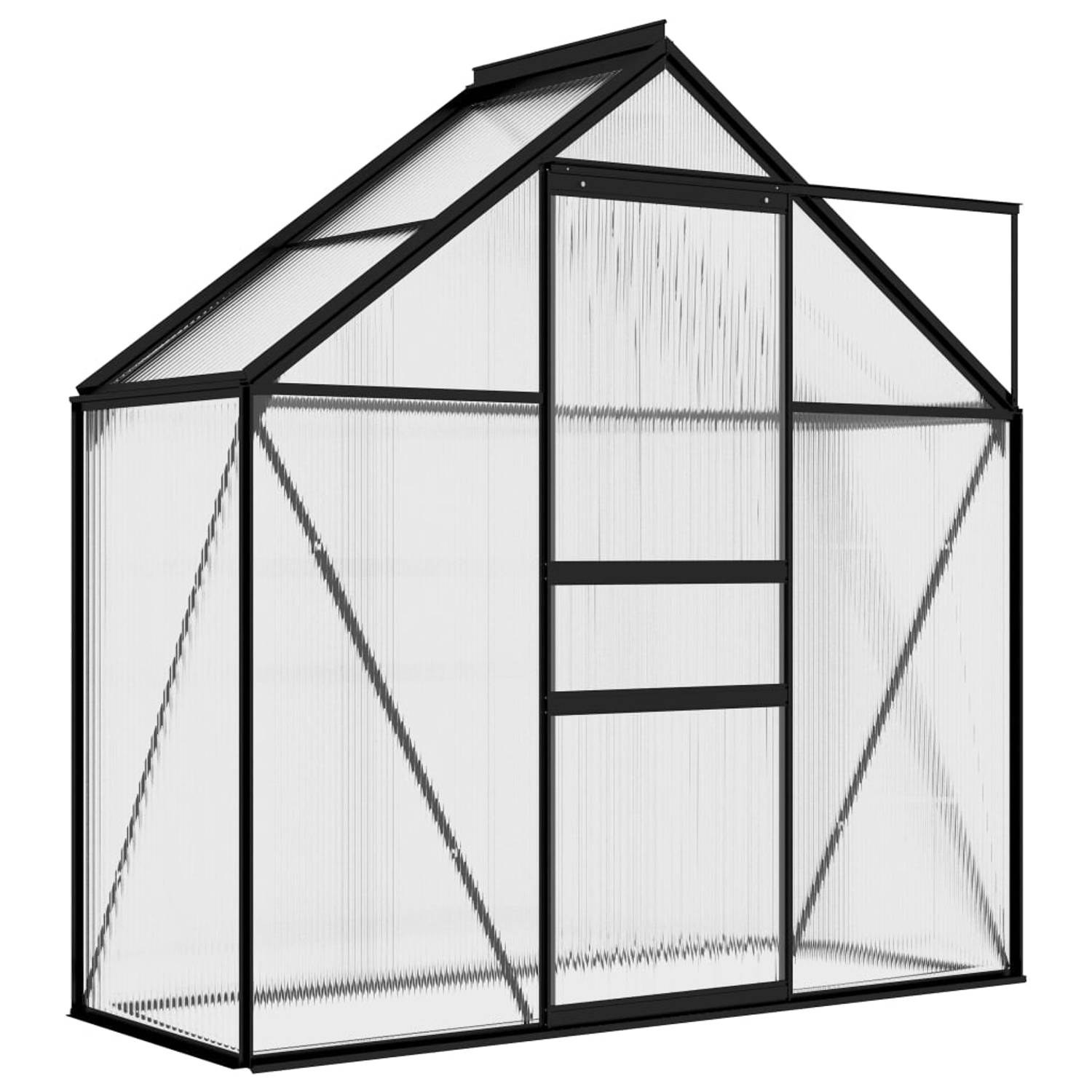 The Living Store Kweekkas - Aluminium - Polycarbonaat - 190 x 70 x 125/195 cm - 1.33 m² oppervlakte