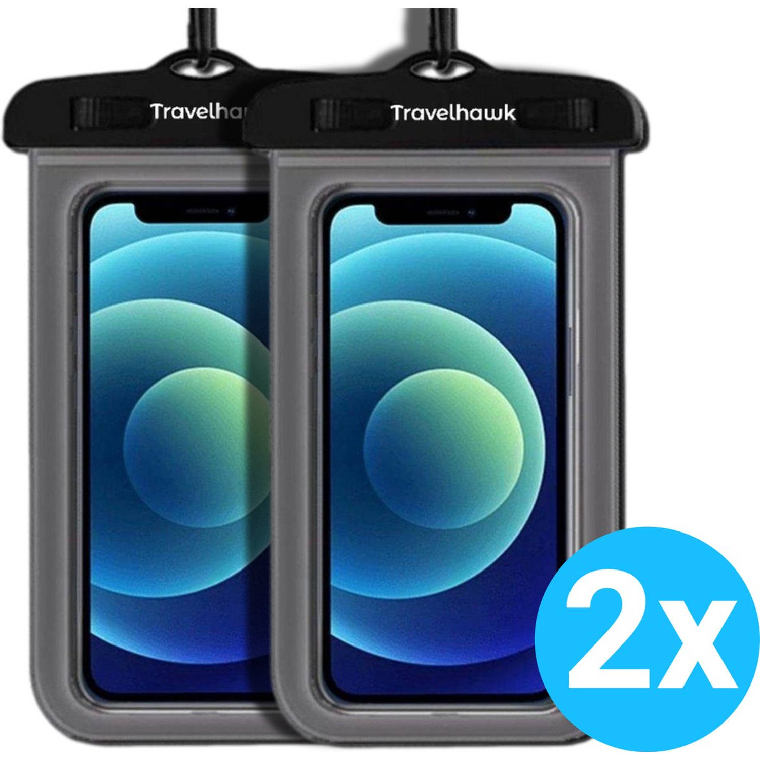 Travelhawk Waterdichte Telefoonhoesjes 2 stuks Geschikt voor alle Smartphones Ook voor paspoort & be