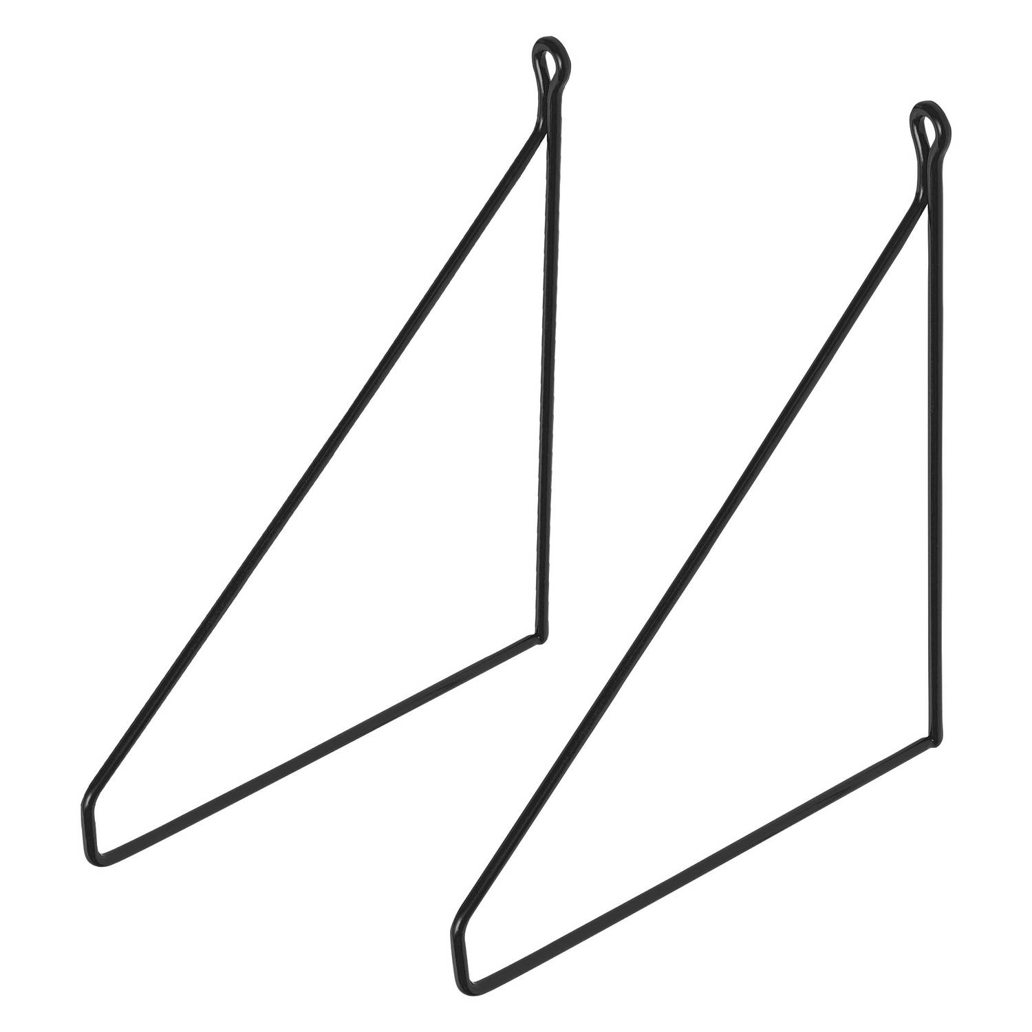 Planksteun driehoek 2 stuks 20x25 cm zwart metaal ML design