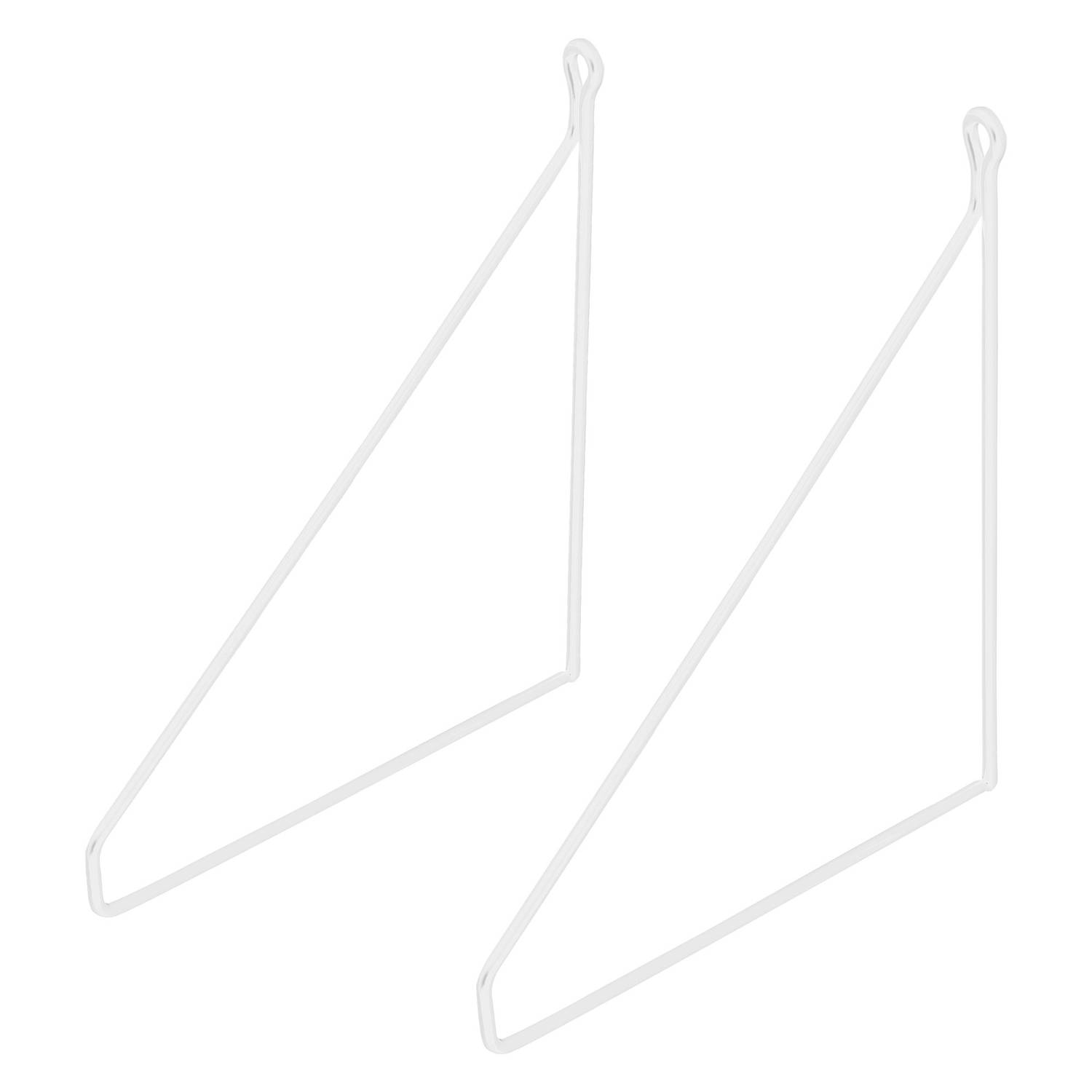 Planksteun driehoek 2 stuks 25x25 cm wit metaal ML design