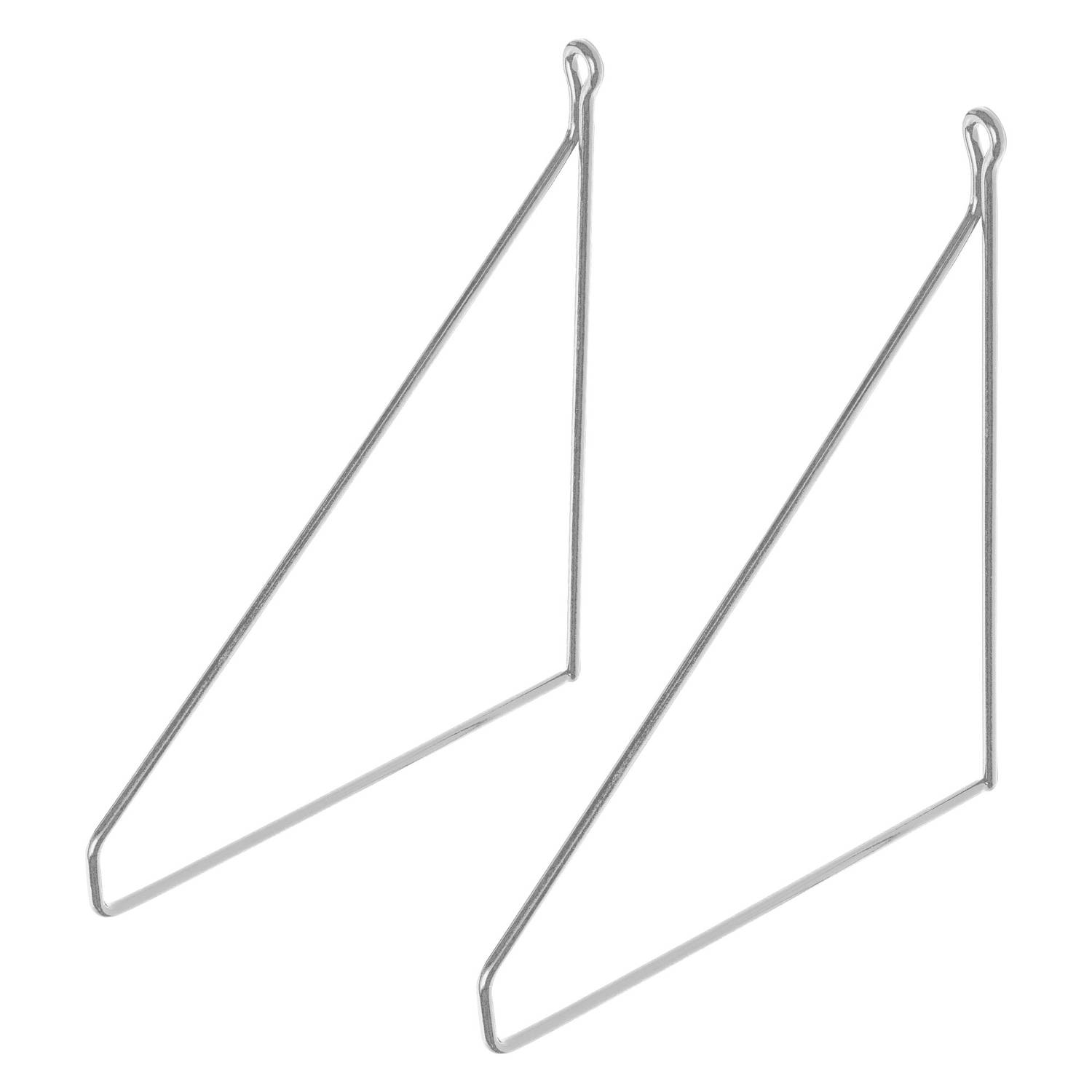 Planksteun driehoek 2 stuks 20x25 cm zilver metaal ML design
