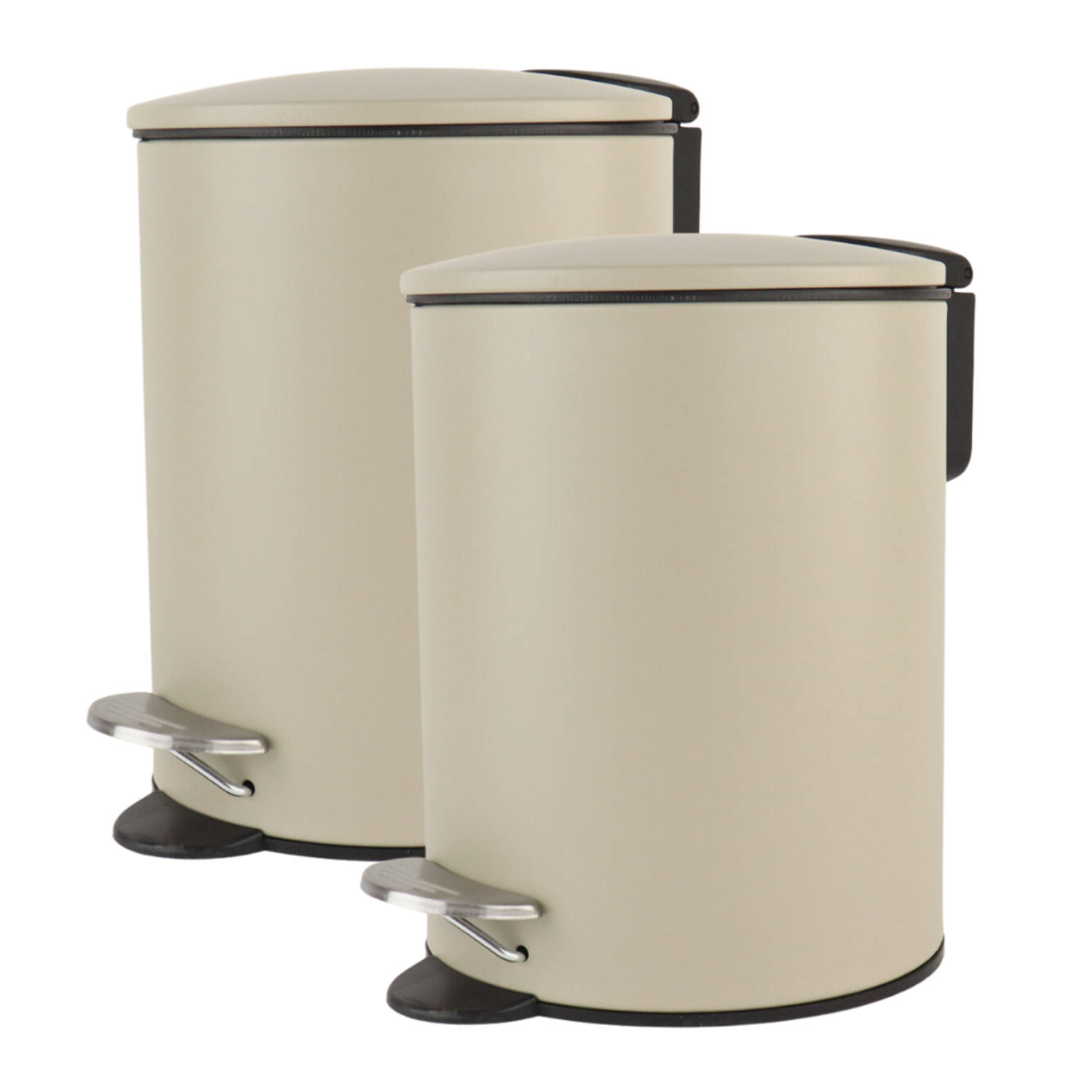 Nordix Pedaalemmer - 3 Liter - 2 stuks - Badkamer - Toilet - Beige - Metaal