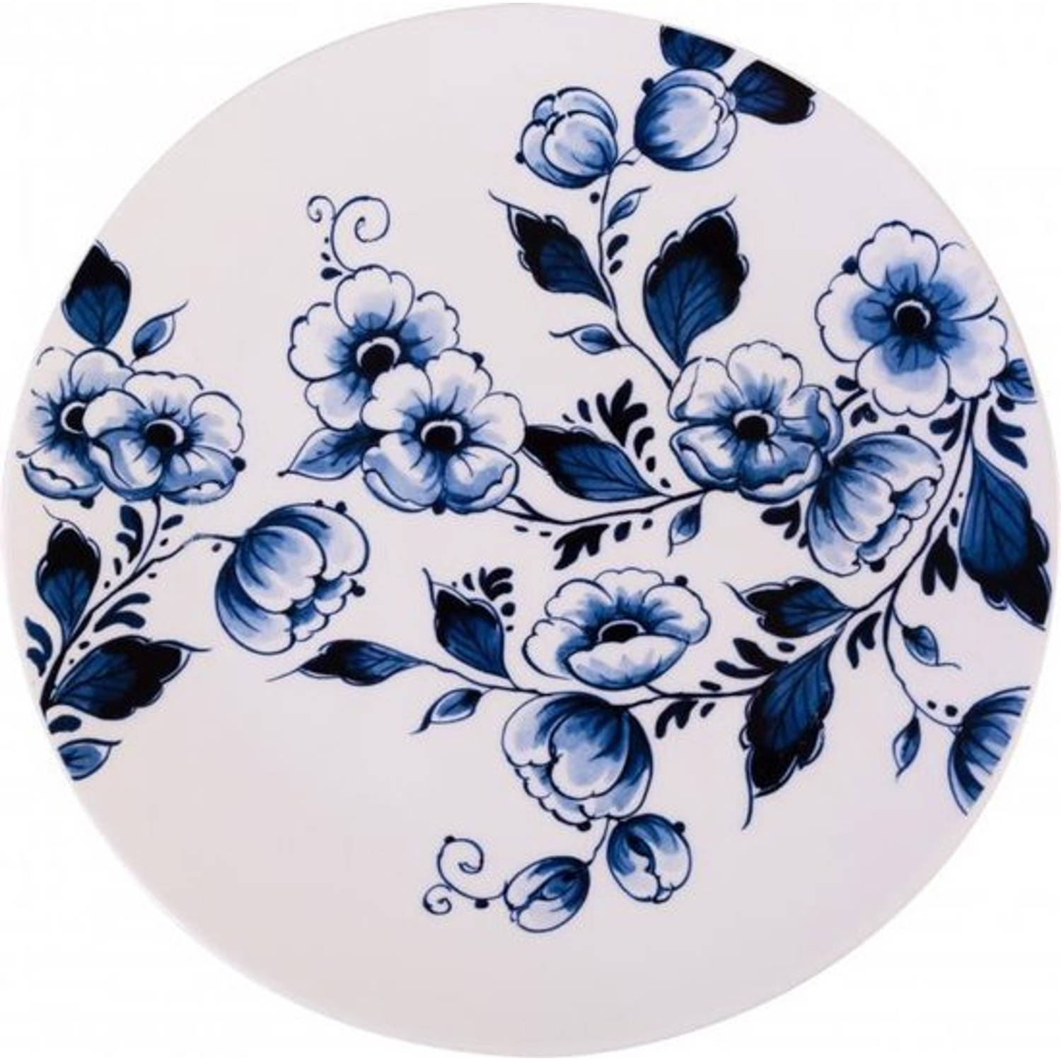 Bord bloem groot Heinen Delfts Blauw Wandbord Sierbord Design