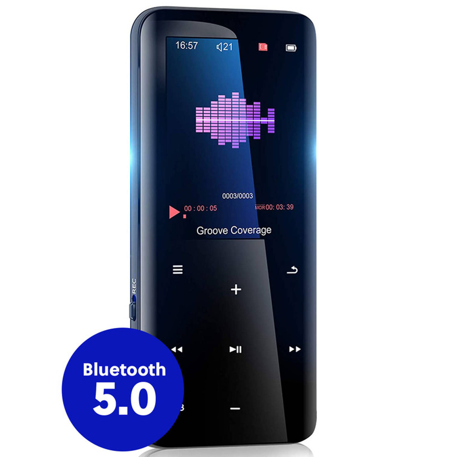 Mp3 speler met Bluetooth 5.0 en 32GB interne geheugen - FM Radio en Spraakrecorder - Mp4 videospeler functie