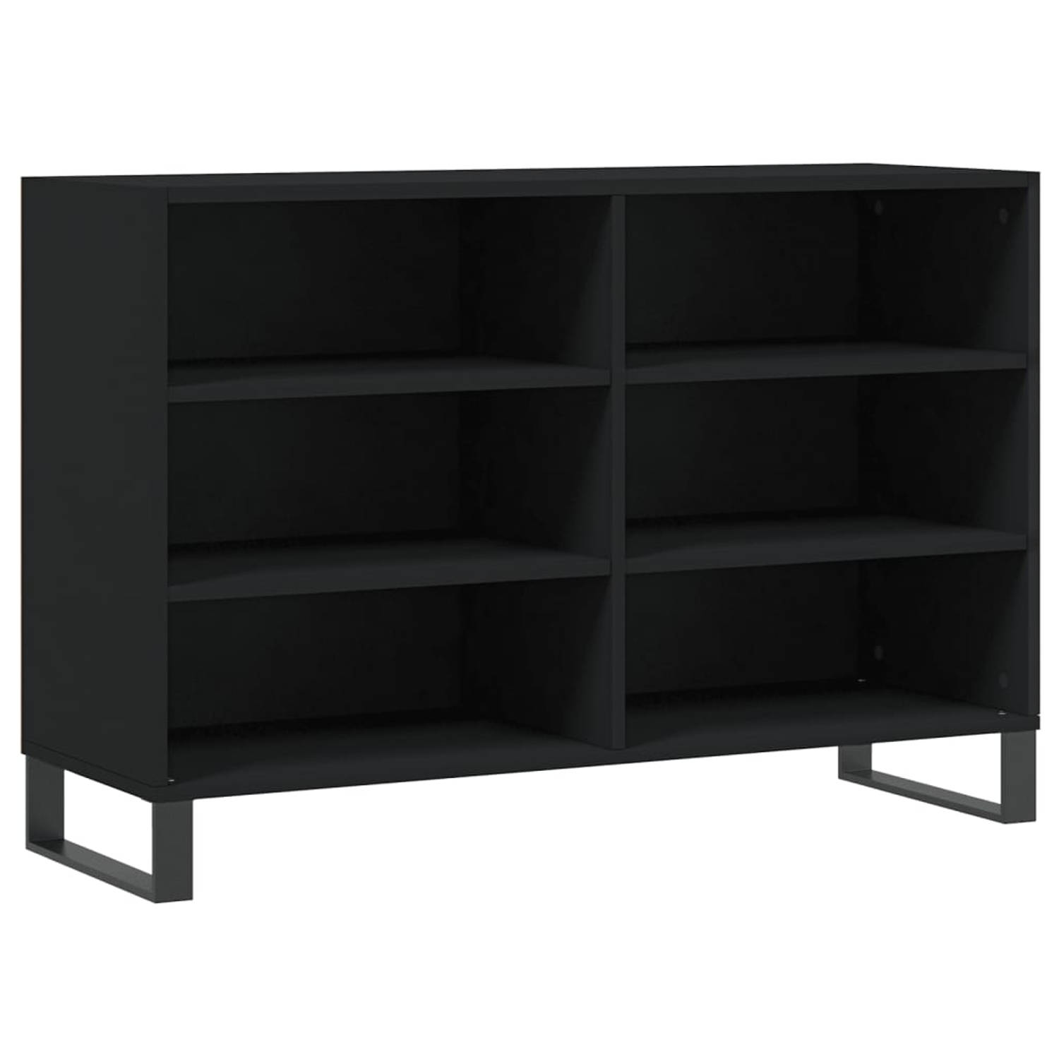 The Living Store Dressoir X-s - Buffetkast 103.5 x 35 x 70 cm - Duurzaam bewerkt hout - Zwarte kleur