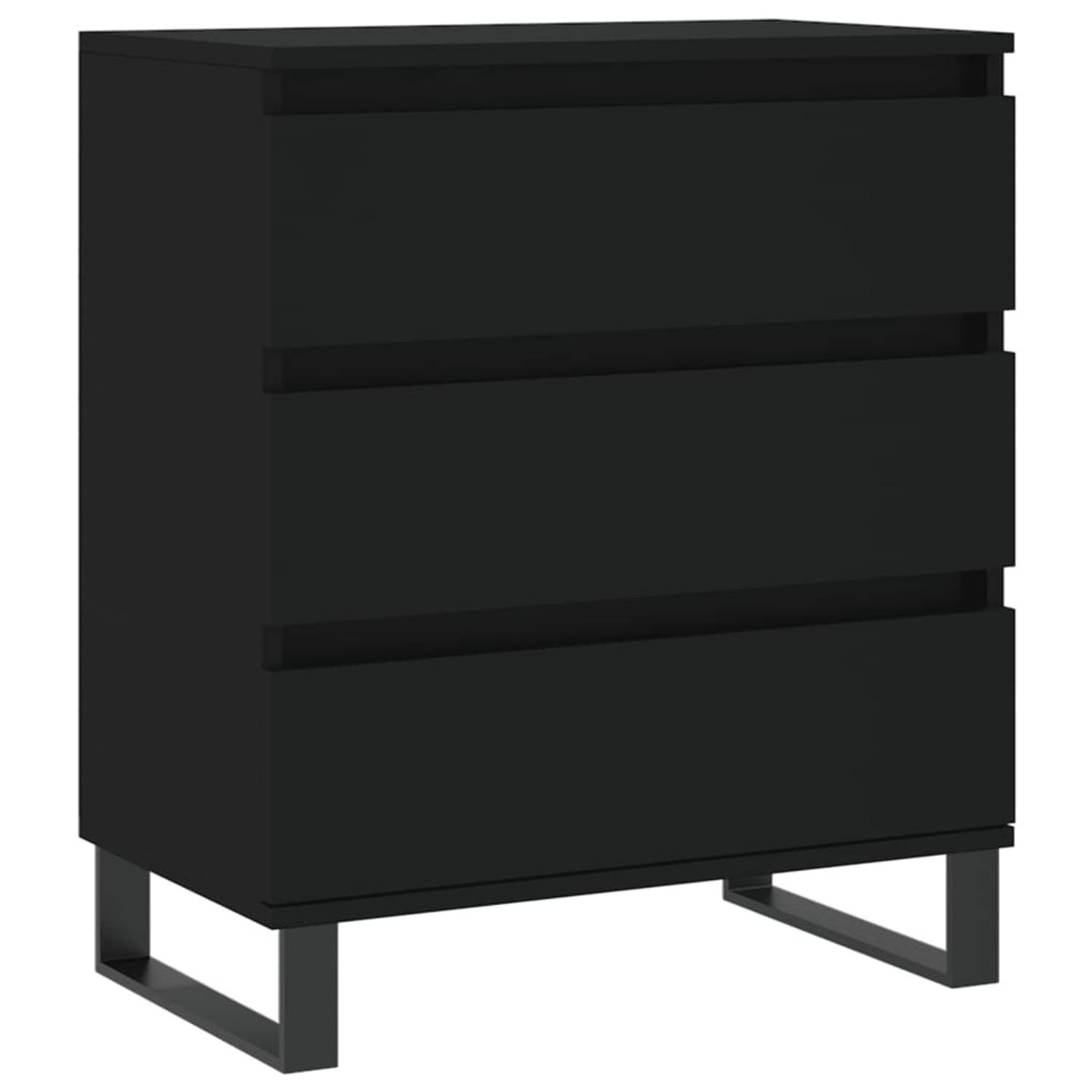 The Living Store Dressoir Industriële Stijl - 60 x 35 x 70 cm - Zwarte Opbergkast