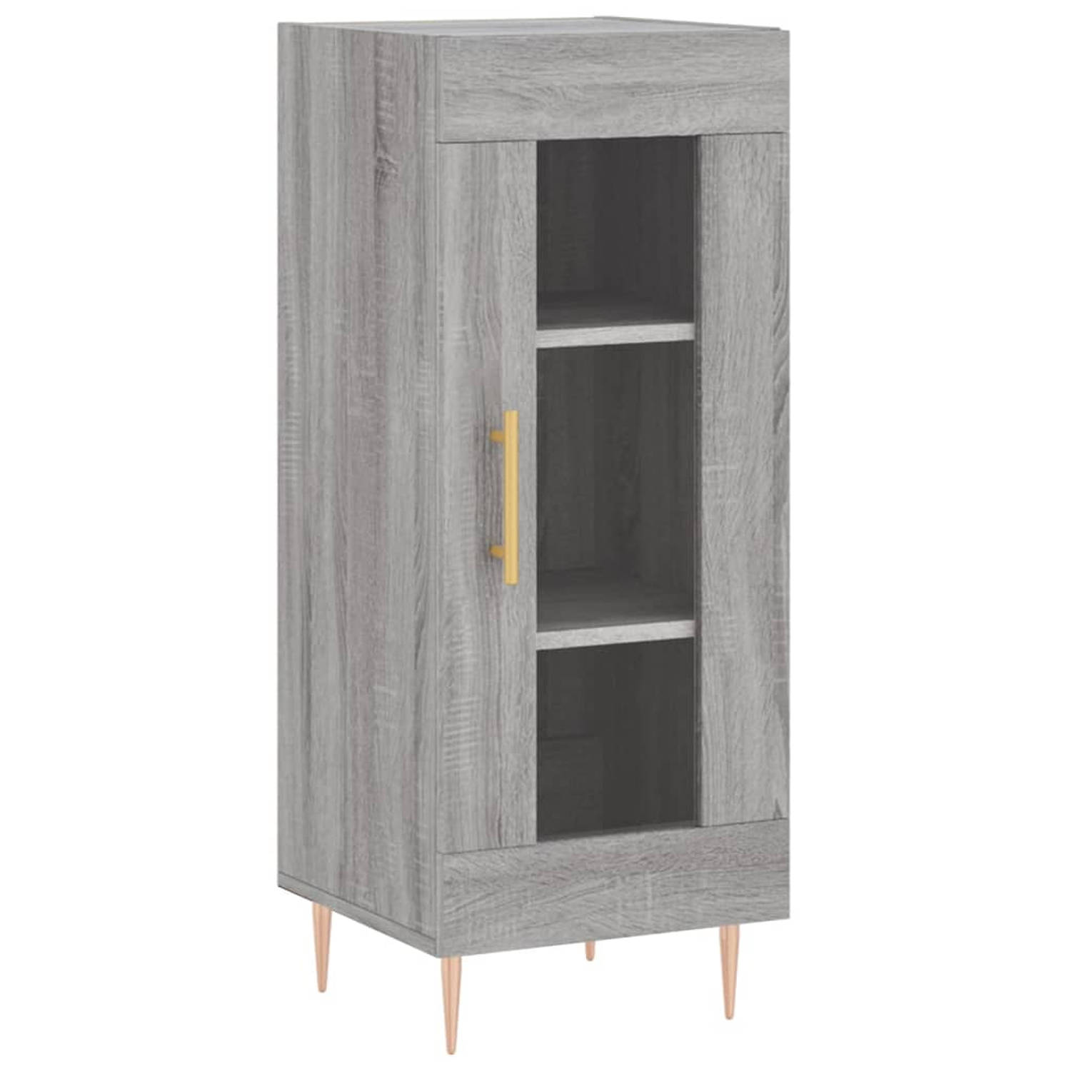 The Living Store Dressoir Hout - Grijs Sonoma Eiken - 34.5 x 34 x 90 cm