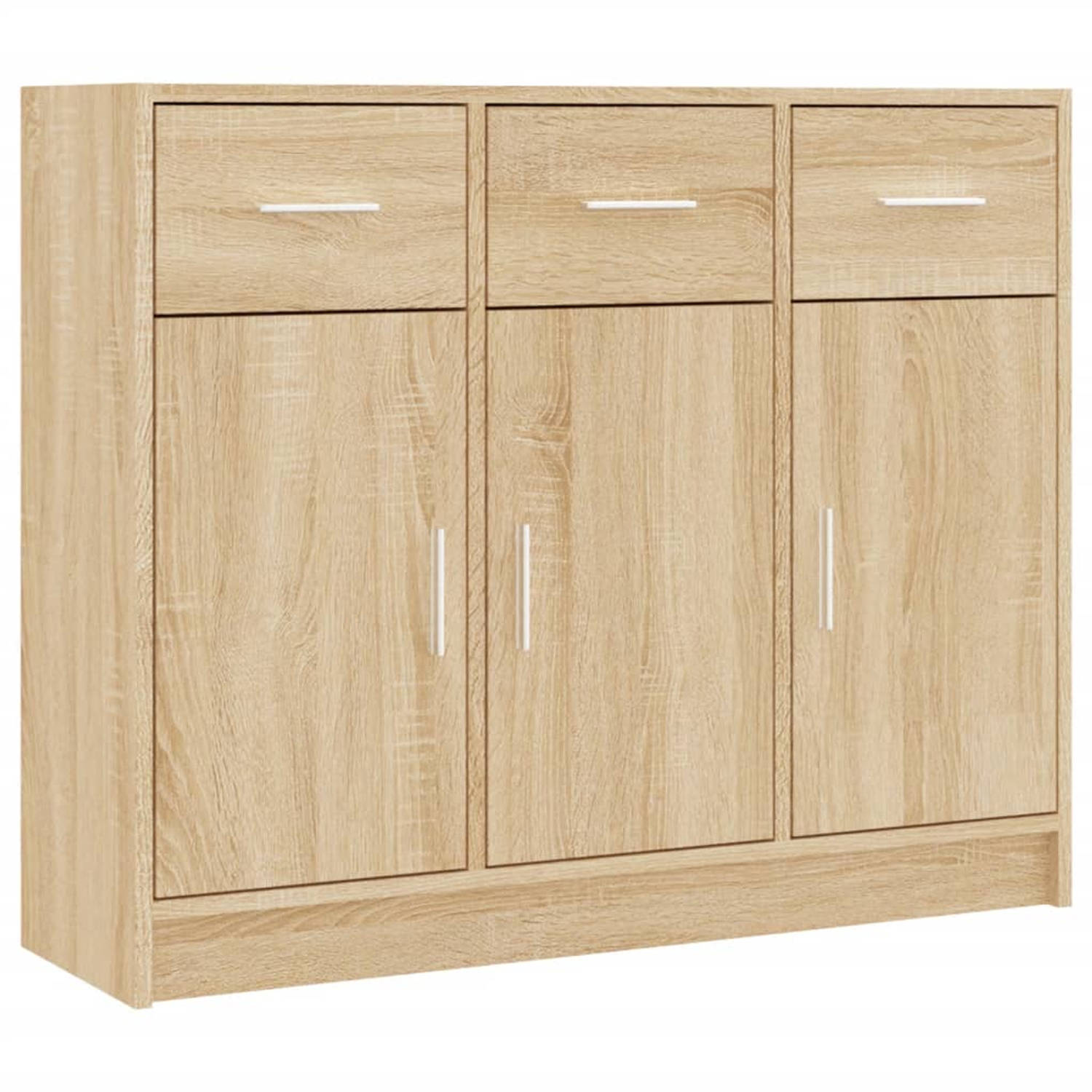 The Living Store Buffetkast Sonoma Eiken - 91 x 28 x 75 cm - Duurzaam Hout - Vochtbestendig