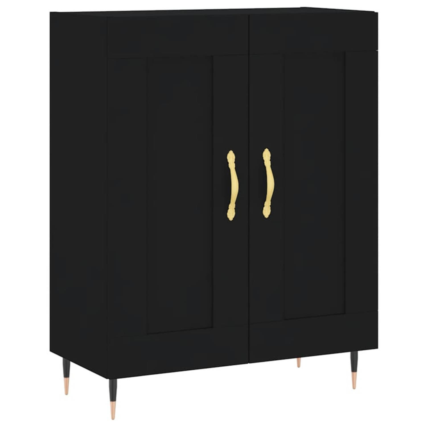 The Living Store Dressoir - Meubels - 69.5 x 34 x 90 cm - Zwart