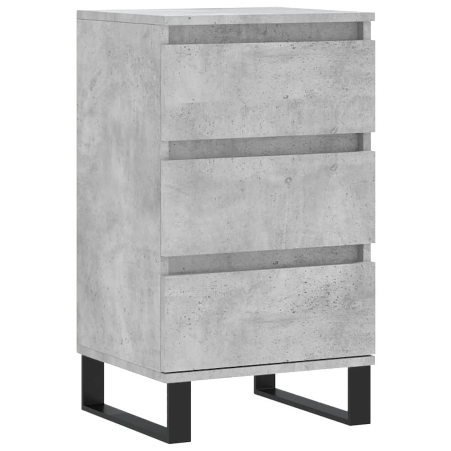 The Living Store Buffetkast - Betongrijs - 40 x 35 x 70 cm - Duurzaam bewerkt hout en metaal