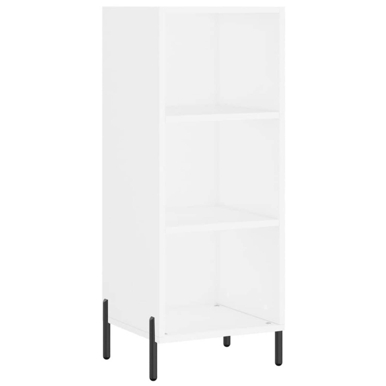 The Living Store Dressoir Classic White - 34.5 x 32.5 x 90 cm - Duurzaam bewerkt hout en metaal