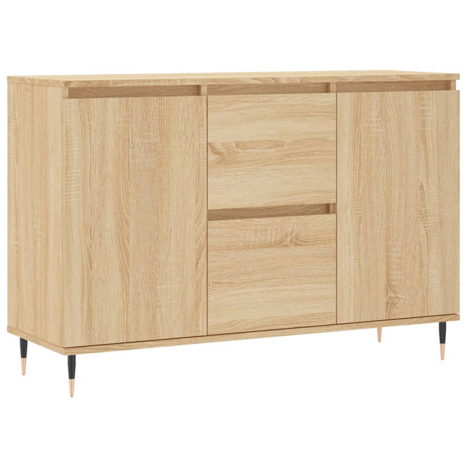 The Living Store Dressoir 104x35x70 cm bewerkt hout sonoma eikenkleurig - Keukenkast