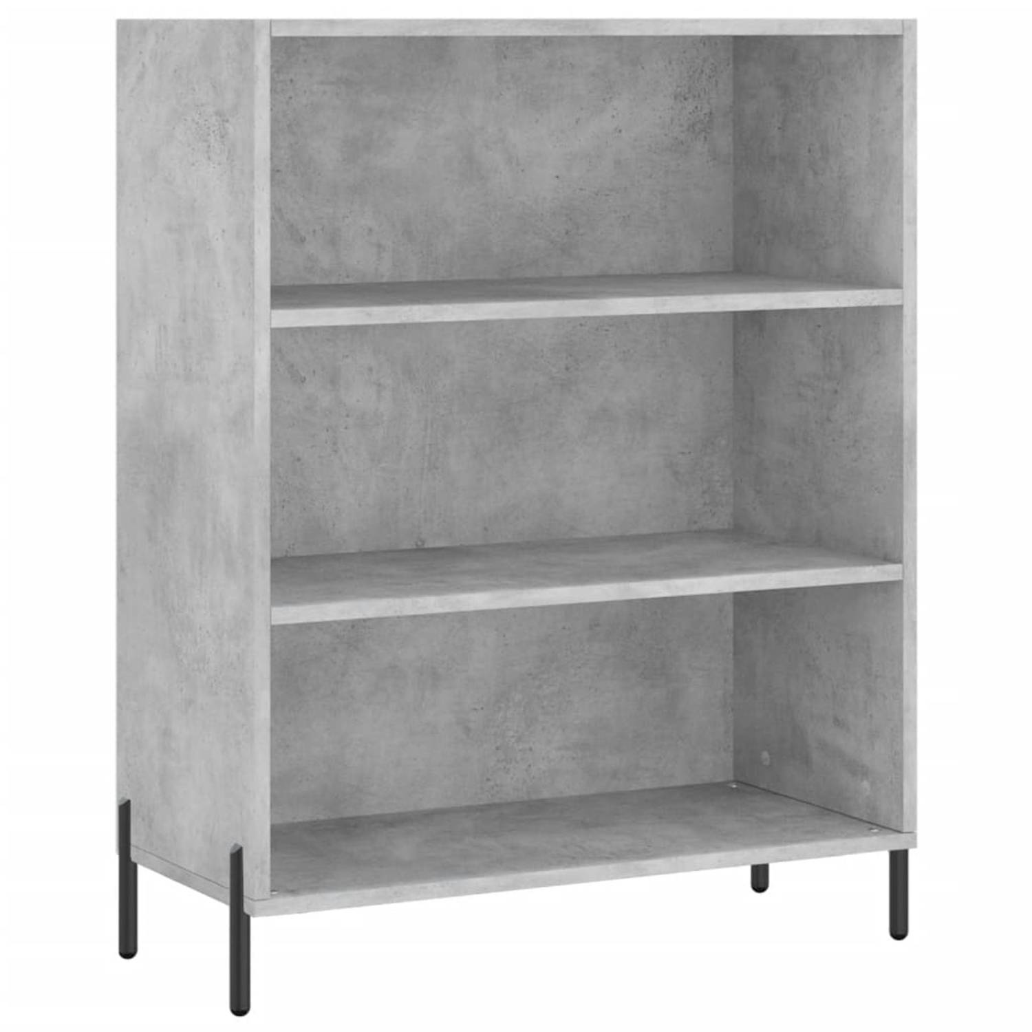 The Living Store Schappenkast Betongrijs - 69.5 x 32.5 x 90 cm - Duurzaam hout/metaal