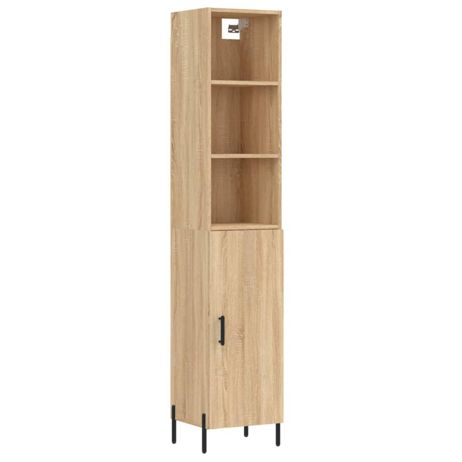 The Living Store Hoge kast - sonoma eiken - 180 cm - voldoende opbergruimte