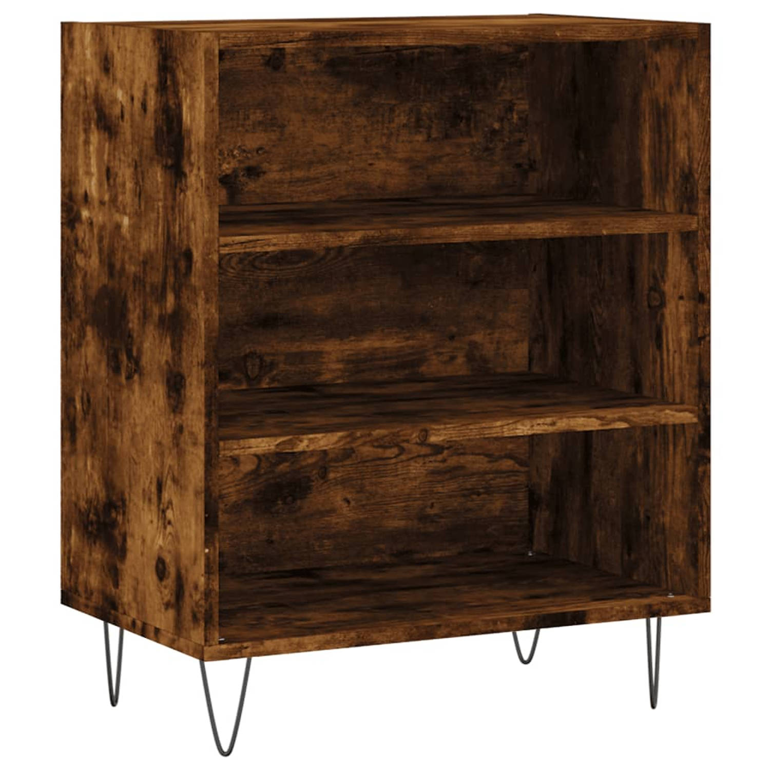 The Living Store Dressoir 57x35x70 cm bewerkt hout gerookt eikenkleurig - Keukenkast