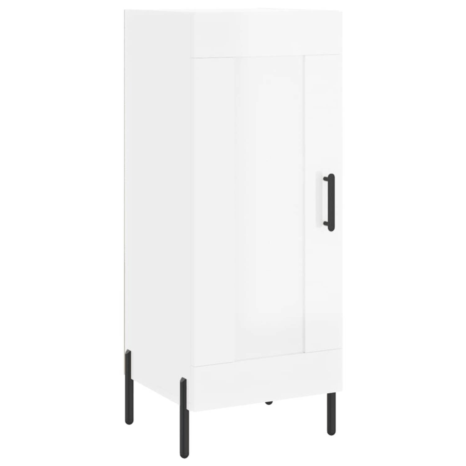 The Living Store Dressoir - Trendy - Dressoir - 34.5 x 34 x 90 cm - Hoogglans wit