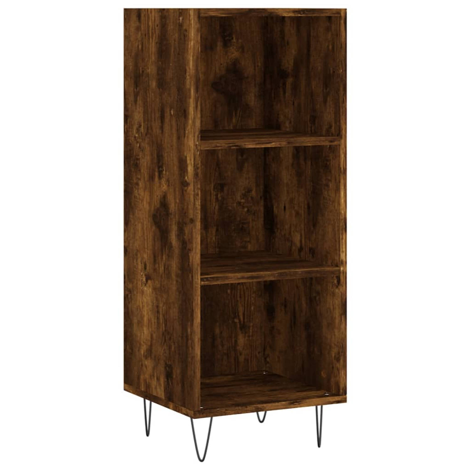 The Living Store Dressoir - Gerookt eiken - 34.5 x 32.5 x 90 cm - Duurzaam hout en metaal