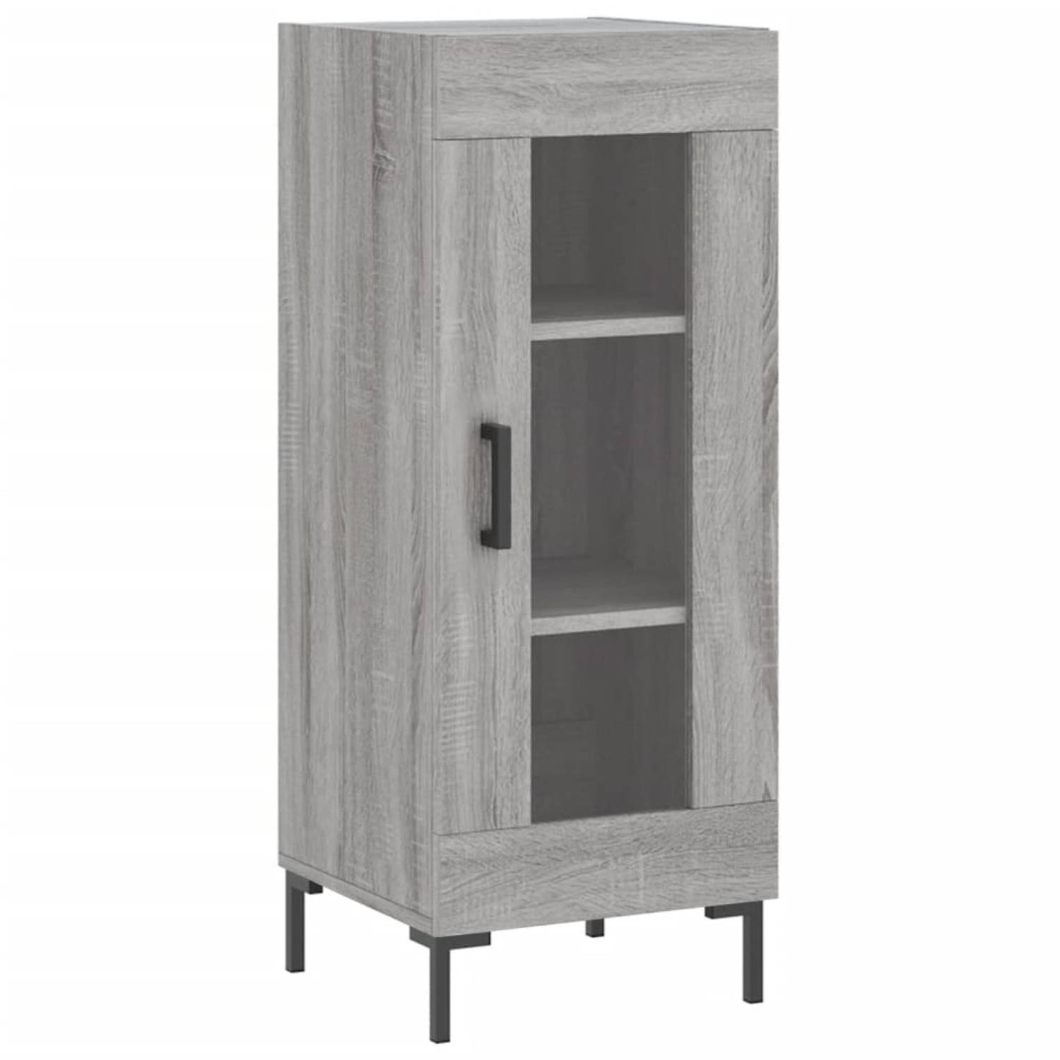 The Living Store Dressoir Classic - Kast - 34.5 x 34 x 90 cm - Grijs Sonoma Eiken