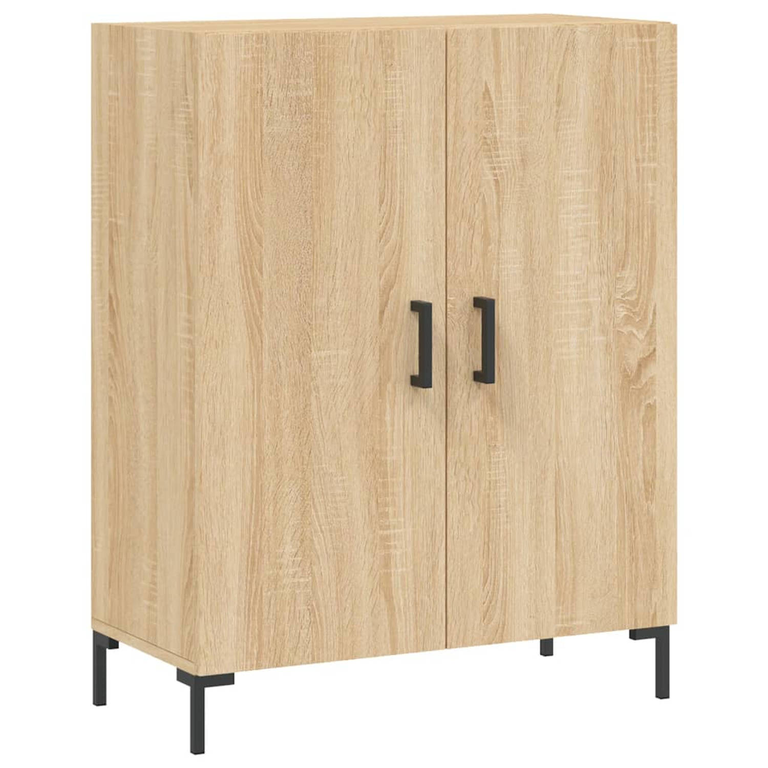 The Living Store Dressoir Classic Sonoma Eiken - 69.5 x 34 x 90 cm - Duurzaam bewerkt hout en metaal