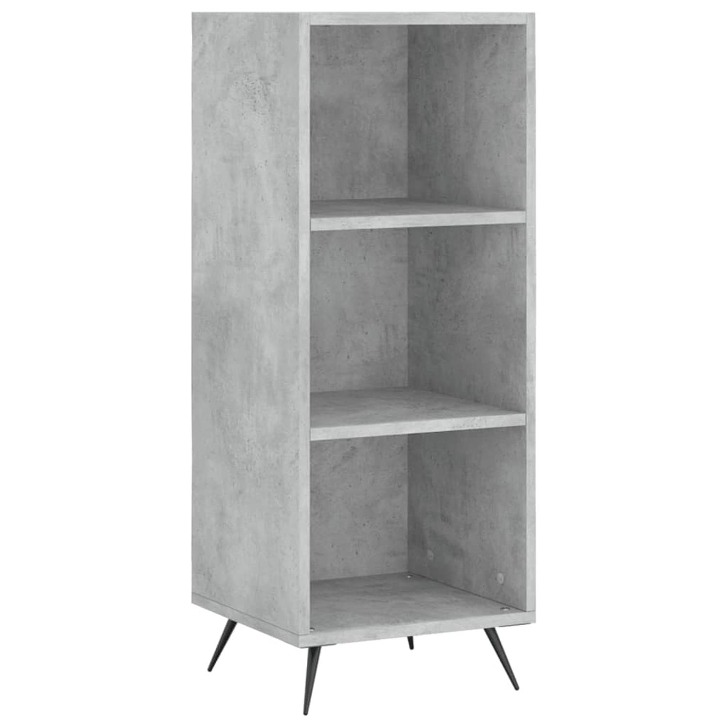 The Living Store Schappenkast 34-5x32-5x90 cm bewerkt hout betongrijs - Keukenkast