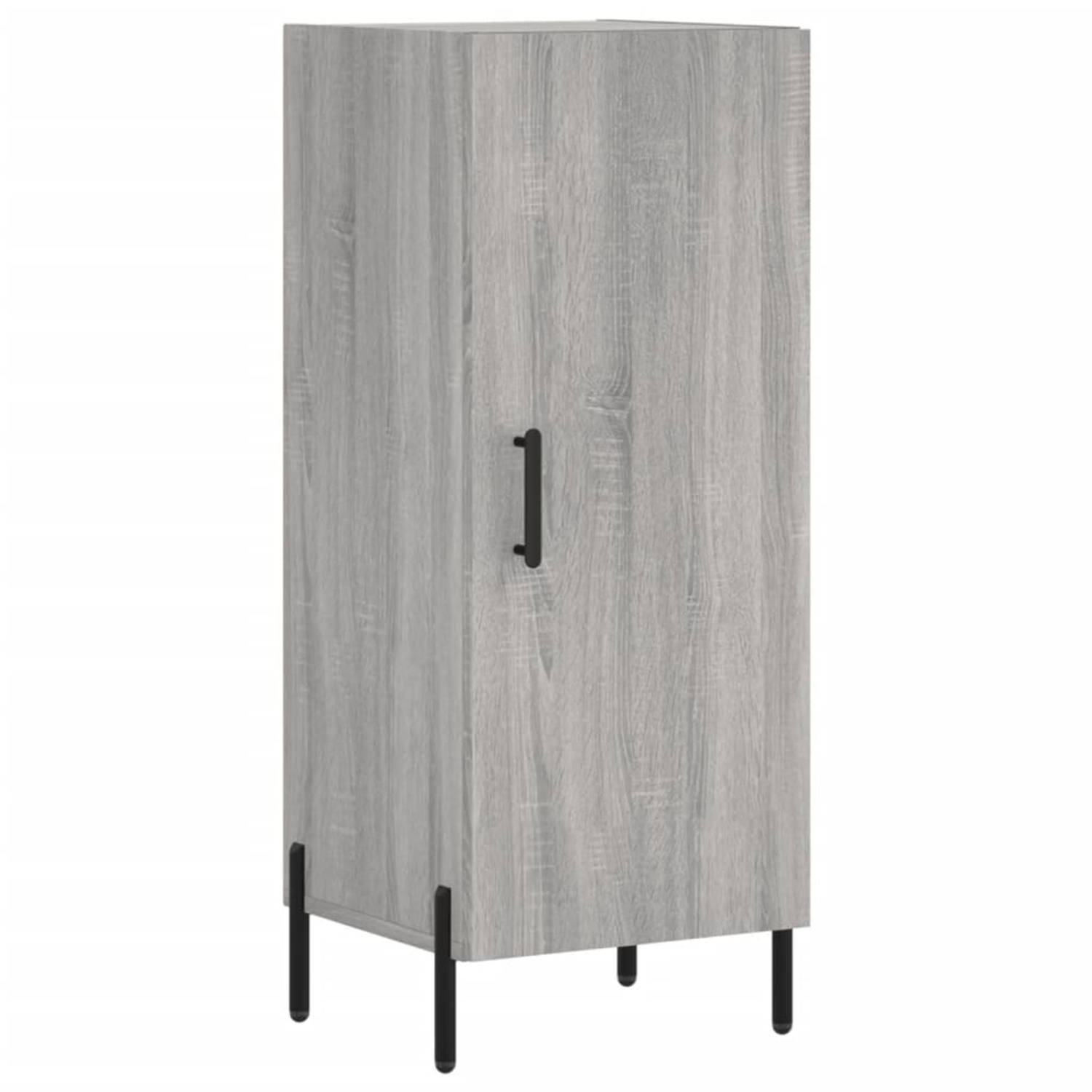 The Living Store Dressoir Basic - Bijzetkast - 34.5 x 34 x 90 cm - Grijs Sonoma Eiken