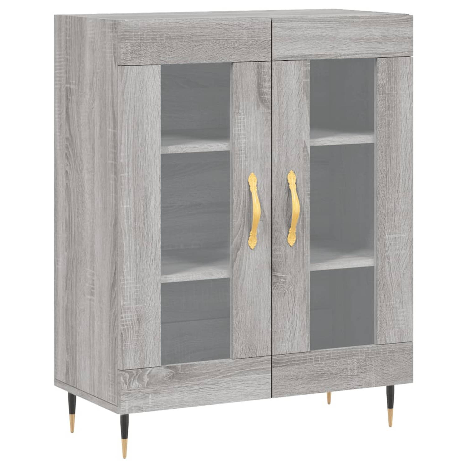 The Living Store Dressoir - Classic - Kast - 69.5 x 34 x 90 cm - Grijs Sonoma Eiken