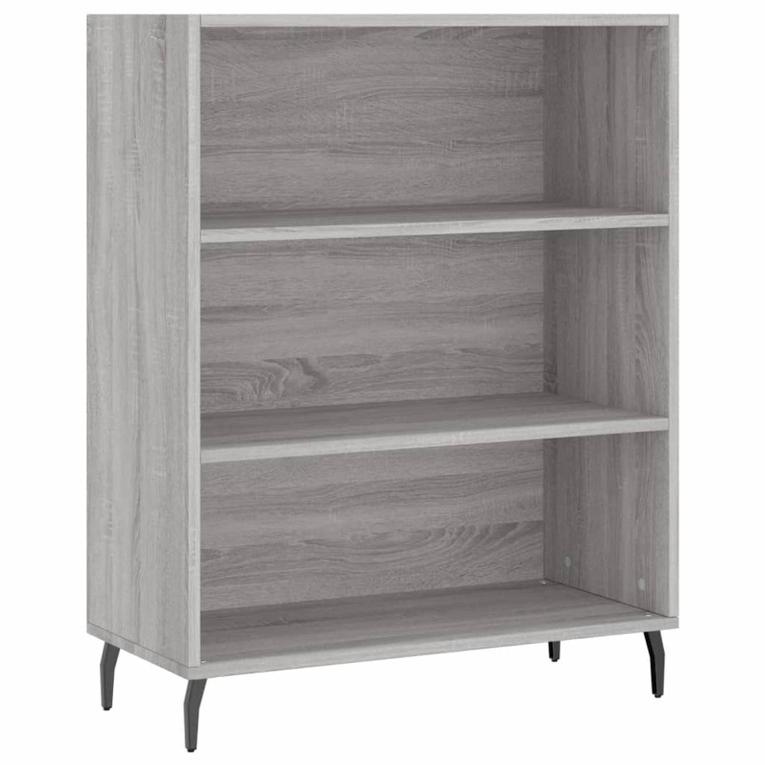 The Living Store Schappenkast - Grijs Sonoma Eiken - 69.5 x 32.5 x 90 cm - Duurzaam bewerkt hout en metaal