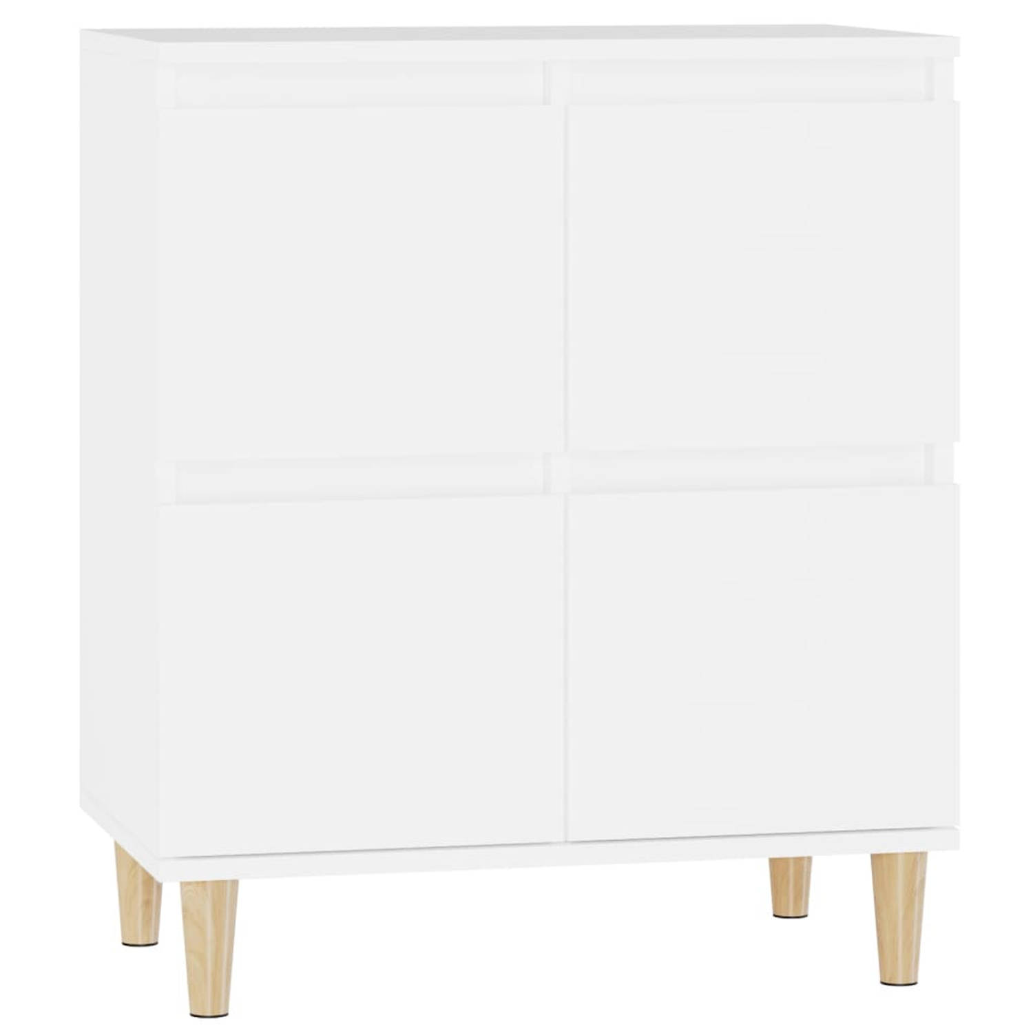 The Living Store Dressoir Basic - Wit - 60 x 35 x 70 cm - Bewerkt hout