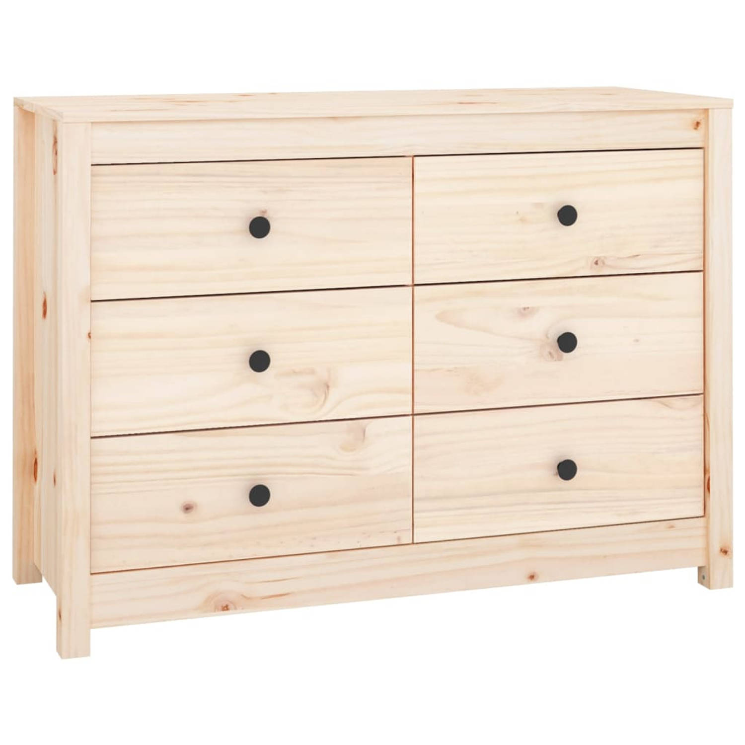 The Living Store Houten Dressoir - Massief Grenenhout - 100 x 40 x 72 cm - Ruime opbergruimte